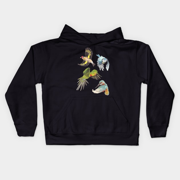 Flying birds Kids Hoodie by Créa'RiBo